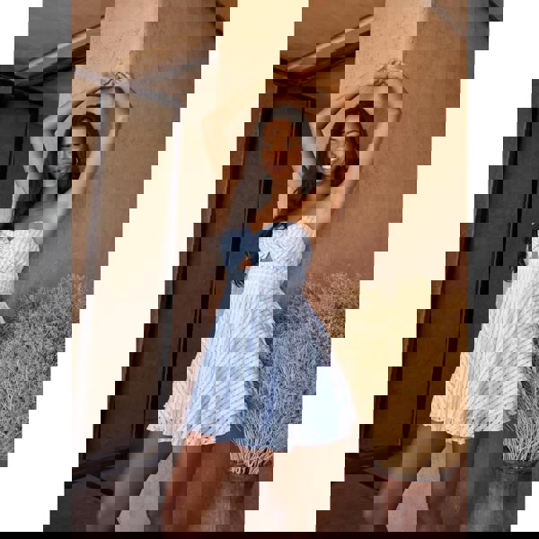 Pink Vanilla Knot Front Bandeau Playsuit