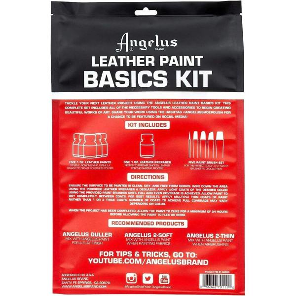 Angelus Leather Acrylic Paint Basics Kit - For Sneaker Customs 11pc