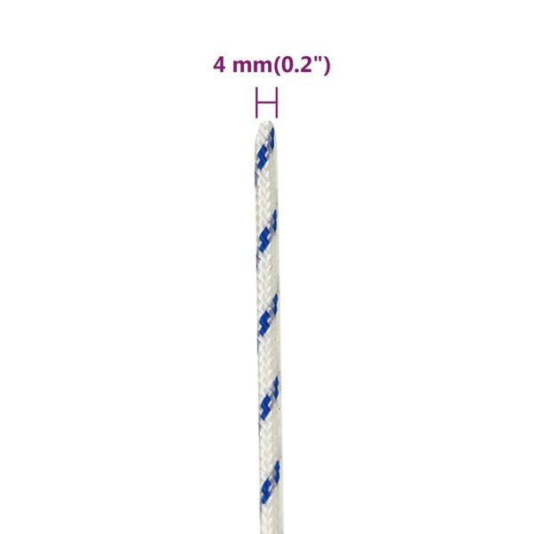 Berkfield Boat Rope White 4 mm 25 m Polypropylene