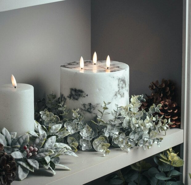 Wyld Haus Artificial Large Frosted Eucalyptus Candle Wreath