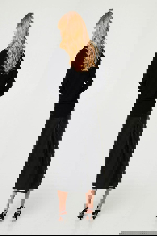 Black | Sparkly Star Front Batwing Sleeve Jumper
