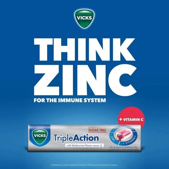 Vicks Triple Action Blackcurrant Drops, Pack of 6