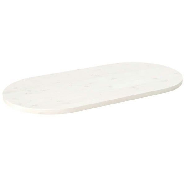 Berkfield Table Top White 110x55x2.5 cm Solid Wood Pine Oval