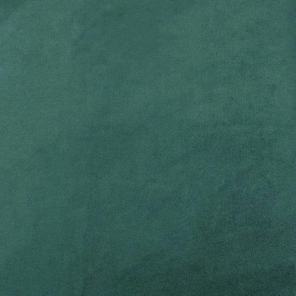 A flat, overhead view of emerald green matt velvet fabric, showing the uniform colour and high-quality finish.