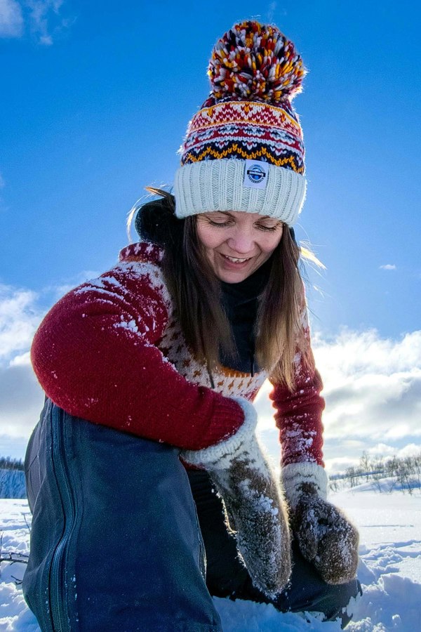 SuperBobble Swimzi Fairisle Beanie Hat - Cream Cherry