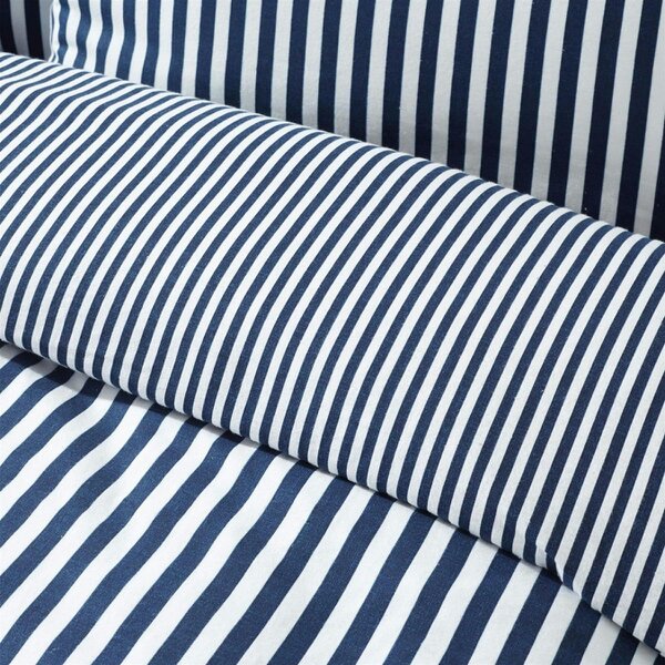 HomeSpace Direct Brushed Stripe Navy Duvet Cover Set