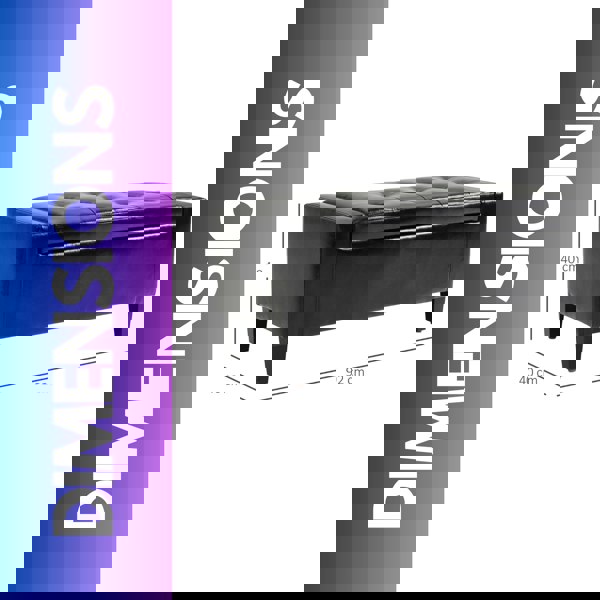 Rafaelo Mobilia Tufted Faux Leather Ottoman Bench Seat With Storage Black