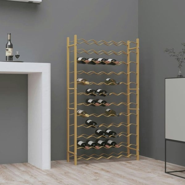 Berkfield Wine Rack for 72 Bottles Gold Metal