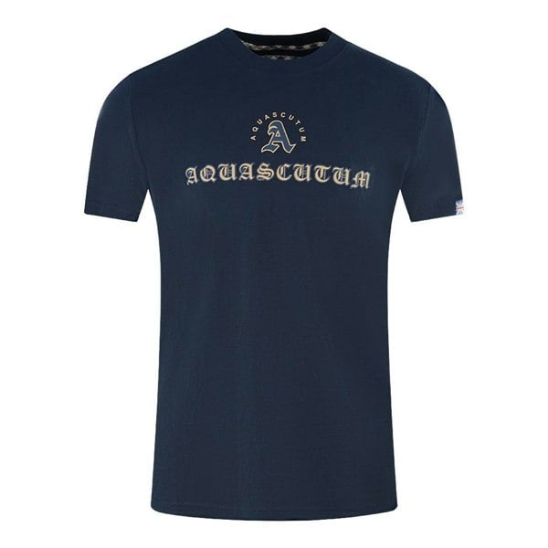 Aquascutum Unisex Adult Script Logo T-Shirt - Navy Blue
