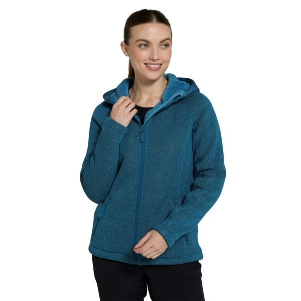 Mountain Warehouse Womens Nevis Faux Fur Lined Full Zip Hoodie - Dark Teal