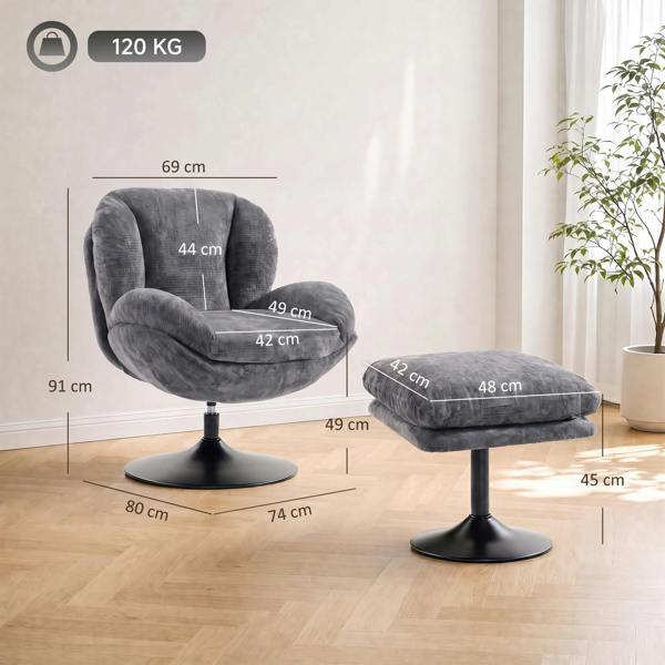 Accent Chair with Ottoman