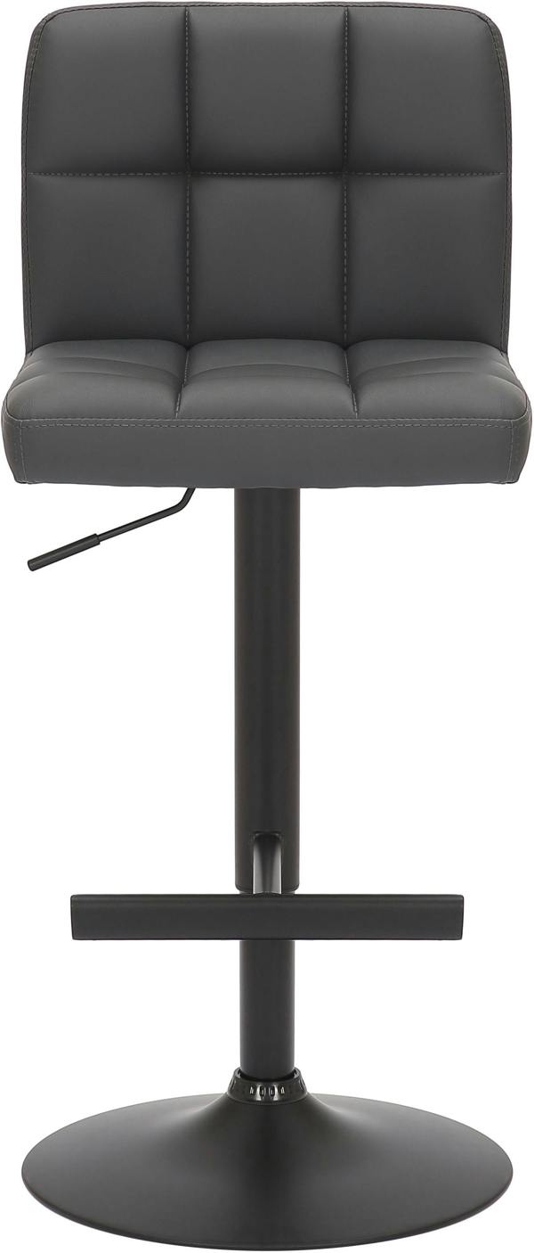 Lamboro Allegro Single Kitchen Bar Stool, Matt Black Footrest, Adjustable Swivel Gas Lift, Breakfast & Home Barstool, Charcoal Grey