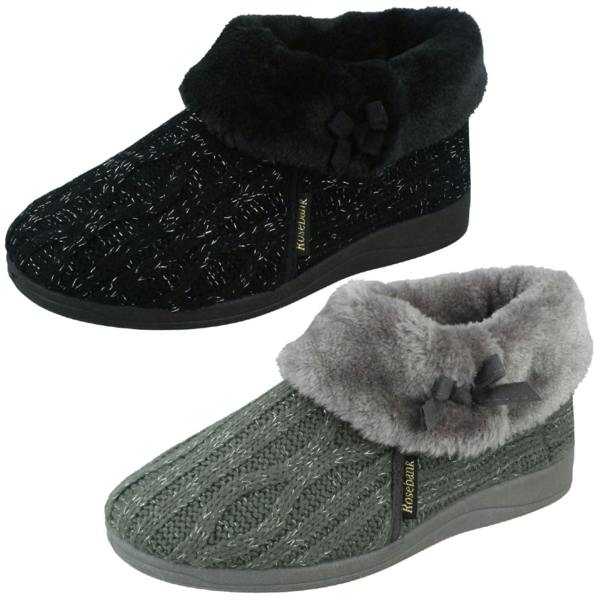 Rose Bank Ladies Rose Bank Memory Foam Knitted Bootee Slipper Karen