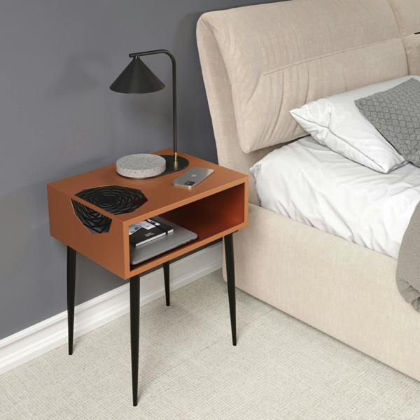 Core Products Galaxy Metal Bedside Table, Eccentric Art-Deco Storage