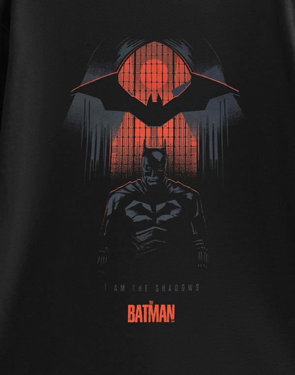 DC Comics The Batman Unisex Black I Am The Shadow Short Sleeved T-Shirt