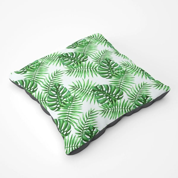 Warren Reed Watercolour Tropical Leaves Floor Cushion