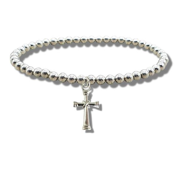 Aye Do Gifts Cross Silver Beaded Bracelet