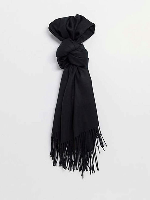 SVNX Tassel Black Blanket Scarf