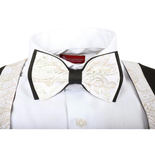 Infinity Leather Men's 4 Piece White Paisley Wedding Suit Tailor Fit