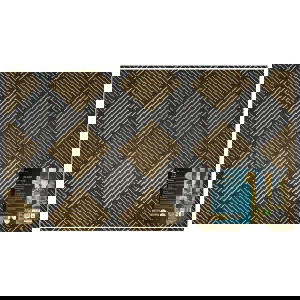 JVL Platina Scraper Rubber Doormat, 40x70cm, Silver/Gold