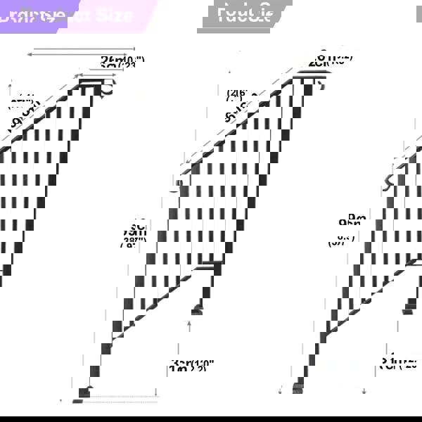 Gr8 Garden Outdoor Black Steel Handrail 2 Steps Garden Stairs Safety Grab Bannister Rail