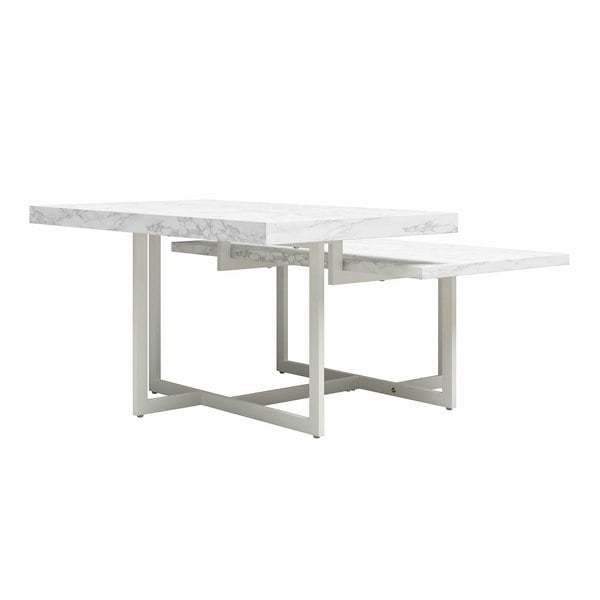 Dorel Home Brielle Coffee Table White Faux Marble