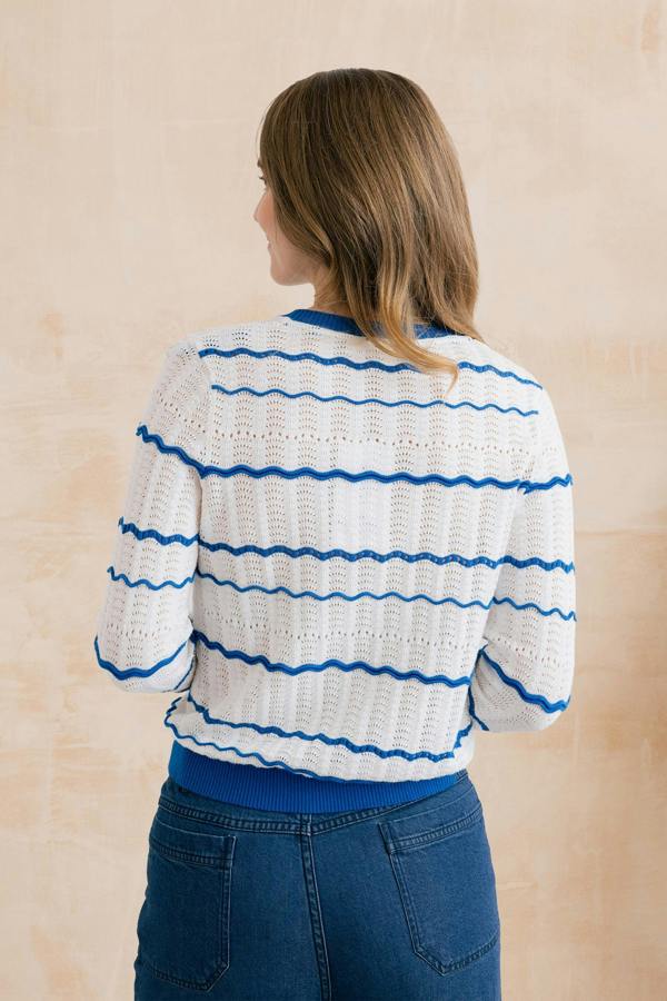Lily & Me Sophie Pointelle Cotton Stripe Jumper