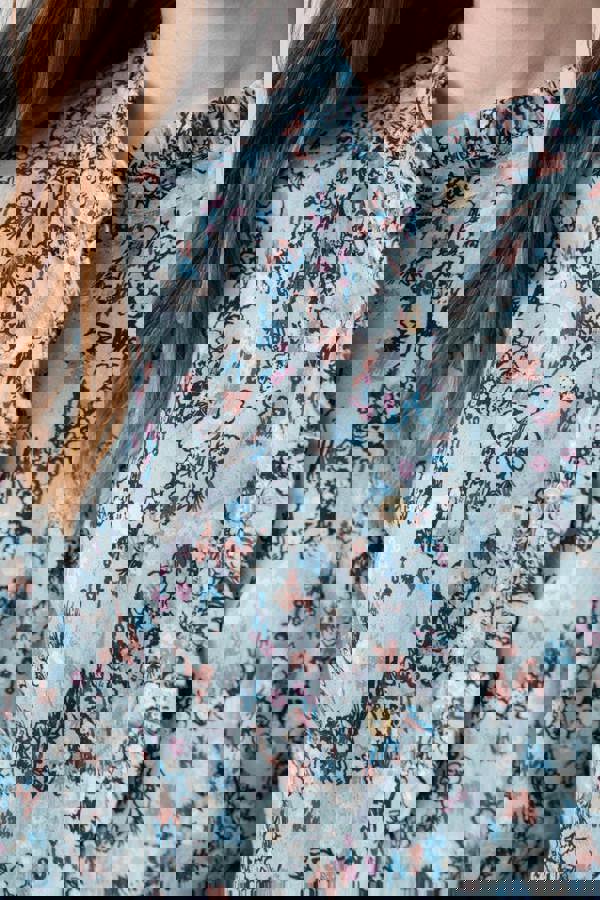 Lily & Me Rachel Organic Cotton Frill Blouse Ice Blue