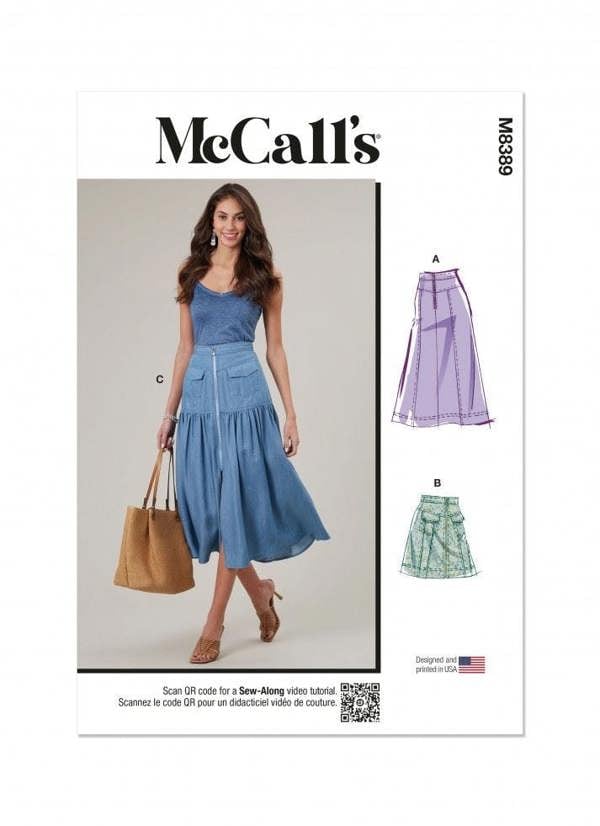 McCalls 8389 Paper Sewing Pattern – Women's Skirt, Intermediate