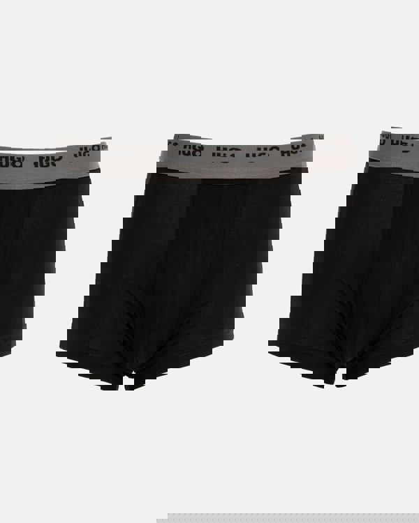 HUGO 5-Pack Mens Stretch-Cotton Trunks with Logo Waistbands  - Black 003