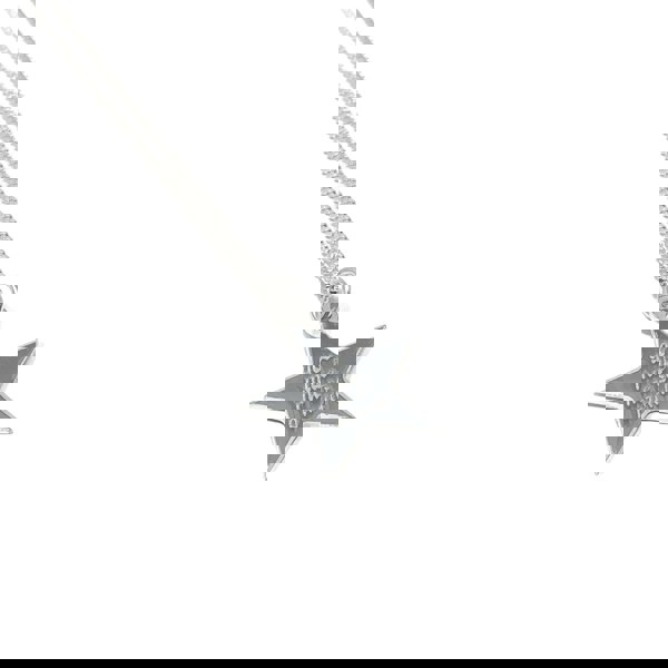 Mini Engraved Star Token Necklace - Sterling Silver