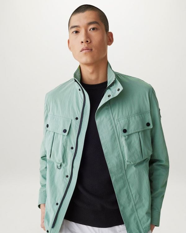 Belstaff Draker Lightweight Utility Men's Jacket - Steel Green