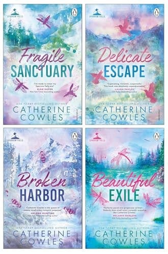 Sparrow Falls Series (Book 1-4) by Catherine Cowles 4 Books Collection Set (Fragile Sanctuary, Delicate Escape, Broken Harbor and Beautiful Exile)