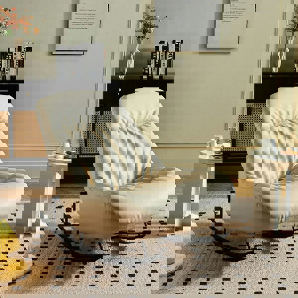 Weilai Concept Lutz Rocking Chair With Footstool, Leather