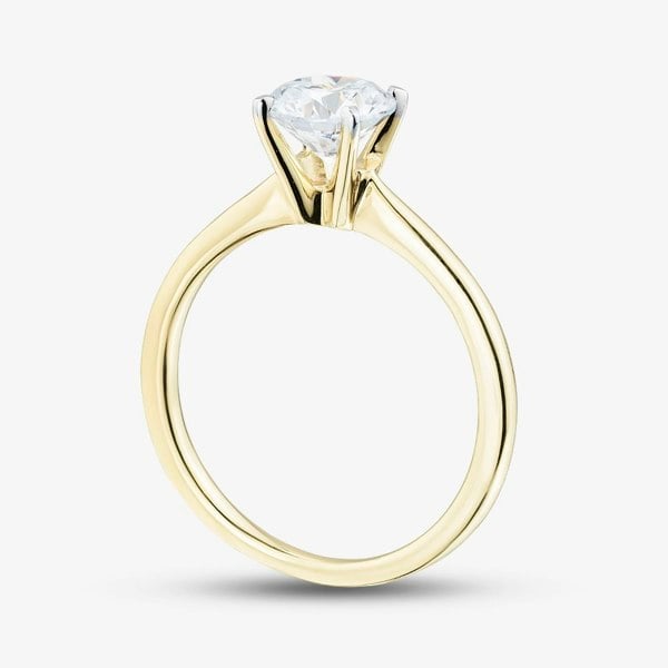 T. H. Baker 9ct Yellow Gold 1.00ct Brilliant Cut Lab Grown Diamond Solitaire Ring LGR21614-100