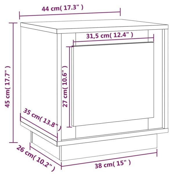 Berkfield Bedside Cabinet Concrete Grey 44x35x45 cm Engineered Wood