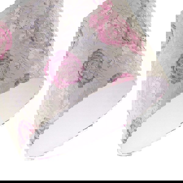 Modern Lilac Floral Textured Jacquard Drum Lamp Shade with Pink Roses Image 3