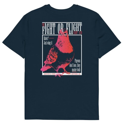Anchor & Crew 08 Fight Or Flight Club EDITIONS Organic Cotton T-Shirt - Navy Blue