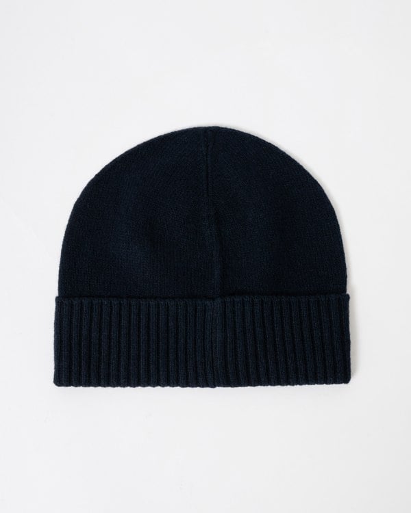 BOSS Orange Akaio R Mens Beanie with Logo Label - Dark Blue 404