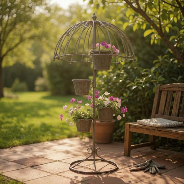 130CM GREY METAL GARDEN PLANTER