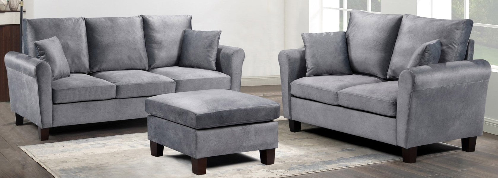 Comfy Living Tivoli Sofa Set: Brushed Velvet for a Luxurious Living Room Experience
