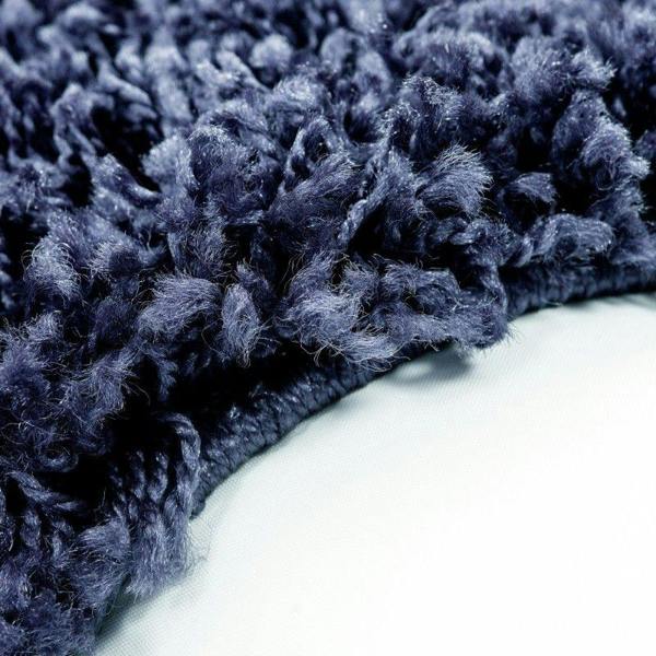 Navy Fluffy Rug Dark Blue Shaggy Plain Bedroom Living Room Carpet Modern High Pile Woven Mats