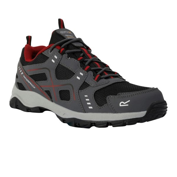 Regatta Mens Vendeavour Waterproof Walking Shoes - Granite/Rio Red