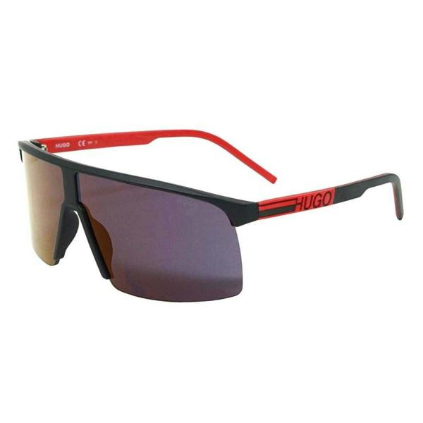 Hugo Boss Mens Matte Sunglasses - Black/Red - 