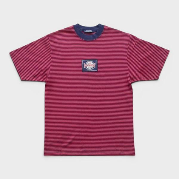 Tommy Hilfiger Classic Striped Logo T-Shirt Dark Red Navy