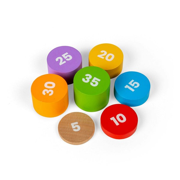 Bigjigs Toys Wooden Balancing Scales Game - Includes 7 Weighted Discs