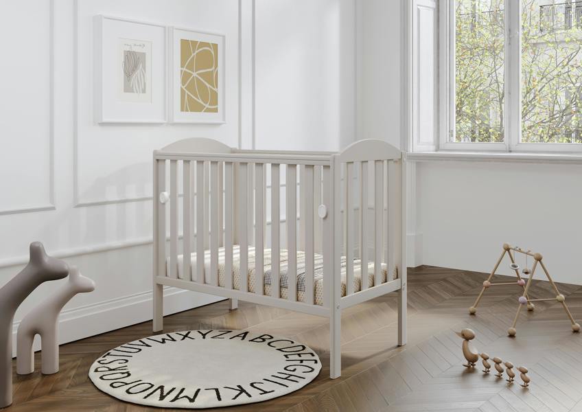 Viculii Waffi Space Saver Cot Cashmere with Mattress