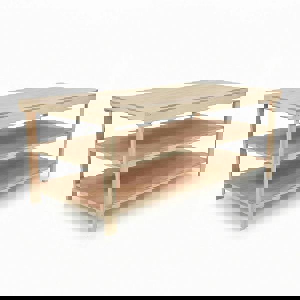 Arbor Garden Solutions Wooden Workbench Eucalyptus Hardwood Top Depth-4ft with Double Shelf