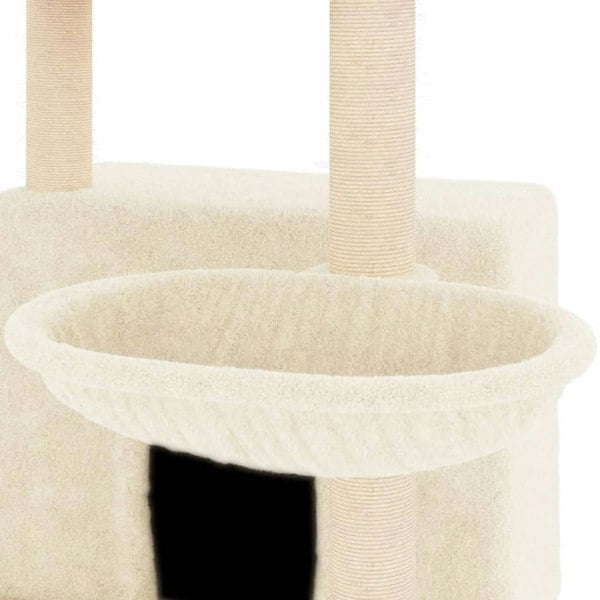 Berkfield Cat Tree with Sisal Scratching Posts Cream 132 cm