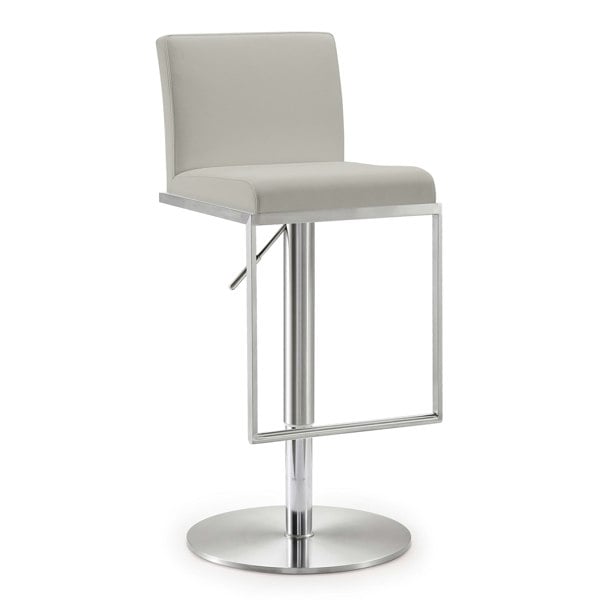 Furniture Edit Amalfi Light Grey Vegan Leather Stool